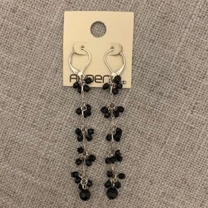 Arden B hanging black and silver earrings